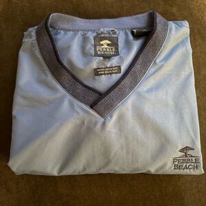 Pebble Beach Men's Sky Blue V-Neck Water Resistant Pullover Golf